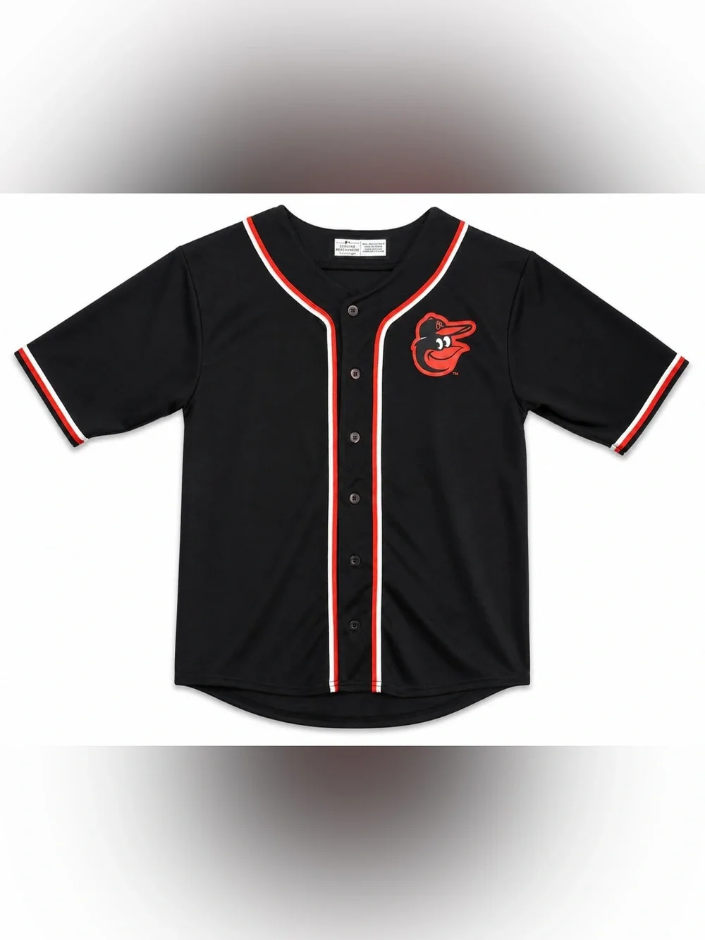 MLB Black Baltimore Orioles Youth Button-Front Jersey with Orange & White Trim